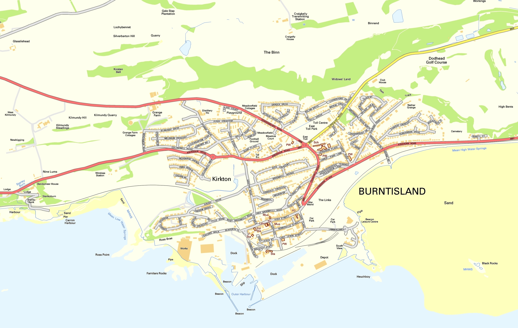 Burntisland area (large scale)
